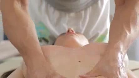 Big titted girl fucked on massage table