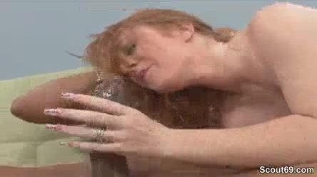 Curly Redhead Teen Seduce to Fuck by Big Monster Cock