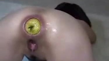 Anal Apple insertion