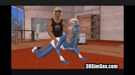 3D smurf gets fucked by horny guy
