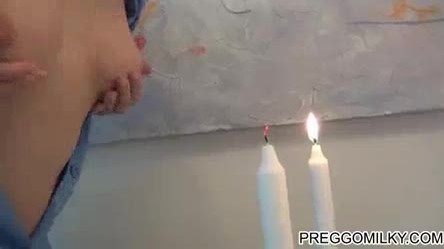Squirting brestmilk on the candles full video on preggomilky
