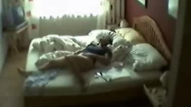 Hidden cam of my mom masturbating on bed 2