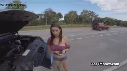 Fucking wrecked big tit in car