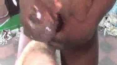 Black Cum on Blonde Face