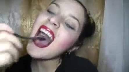Tongue and uvula fetish by a beautiful russian girl