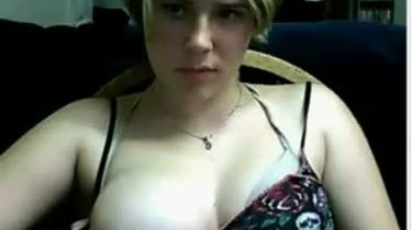 German Young Girl Show One Tits With Face