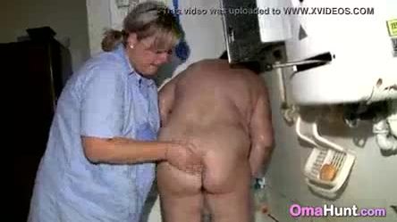 Granny Showered By Lesbian Nurse